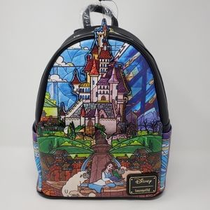 Disney Loungefly Beauty and the Beast Belle Castle Series Mini Backpack